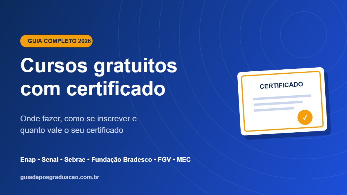 Cursos gratuitos com certificado: guia completo com as melhores plataformas