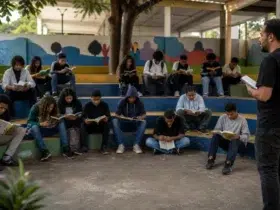 praças de leitura em área de tráfico